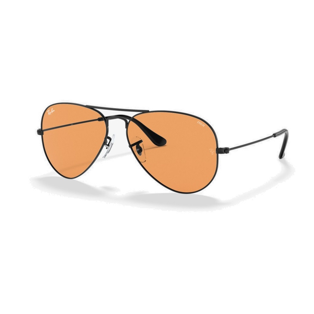 Ray Ban 0RB3025 AVIATOR LARGE METAL REMIX BLACK ORANGE EVOLVE 002 V9 58