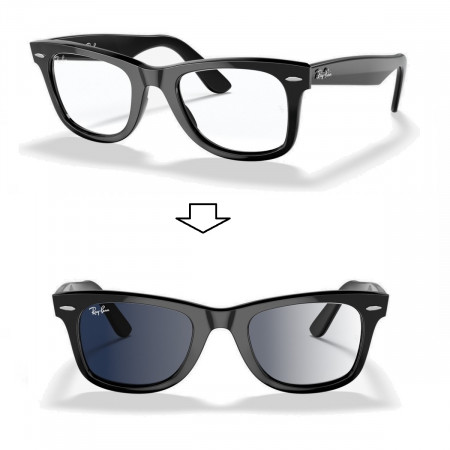 RAY-BAN 0RB2140 - WAYFARER REMIX TRANSITION - BLACK/TRASPARENTE-BLUE TRANSITION - 50