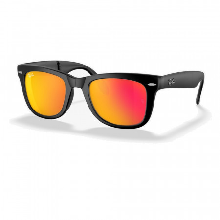 RAY-BAN 0RB4105 FOLDING WAYFARER REMIX - MATTE BLACK/ ORANGE FLASH