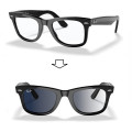 RAY-BAN 0RB2140 - WAYFARER REMIX TRANSITION - BLACK/TRASPARENTE-BLUE TRANSITION - 50